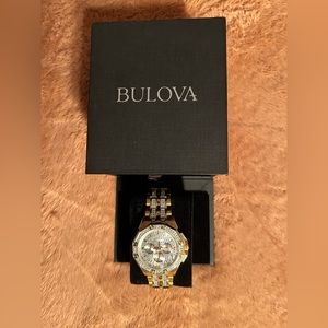 Bulova Octava Crystal watch, gold-toned stainless steel, water resistant